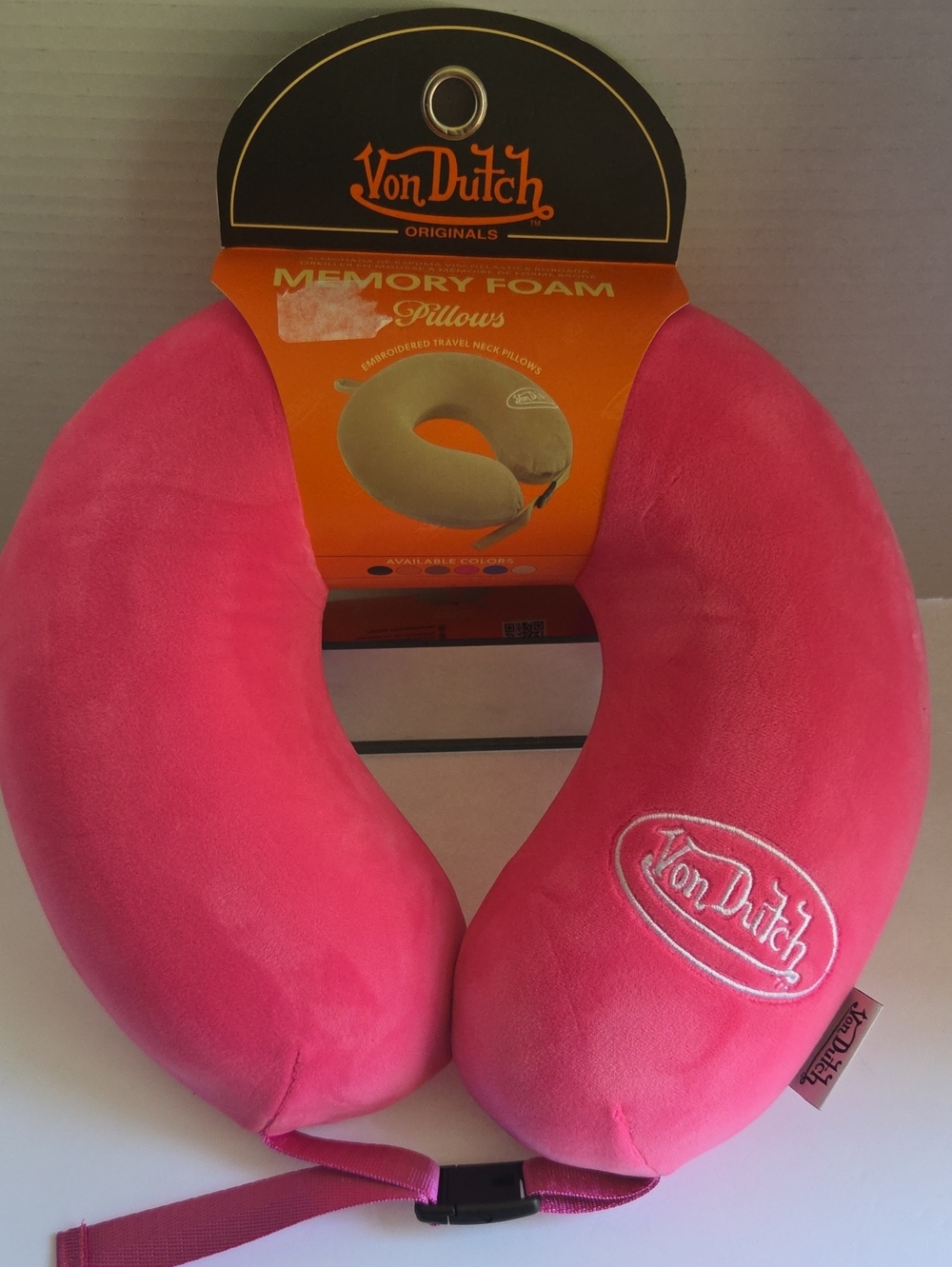 Von Dutch Hot Pink Memory Foam Neck Pillow